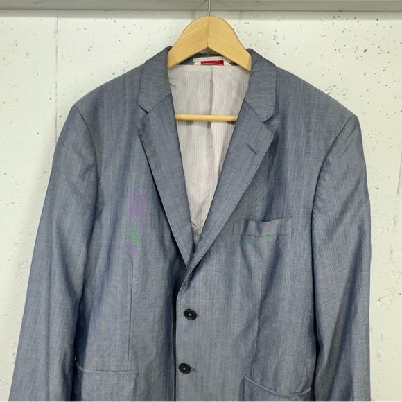 Brooks Brothers Men’s size 44R Red Fleece Line Gray Wool Blend Suit Jacket - Picture 2 of 14